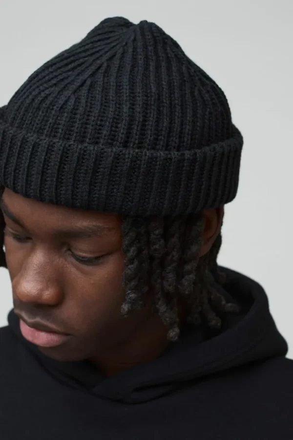 boohooMAN Ribbed Micro Beanie | Hats & Caps