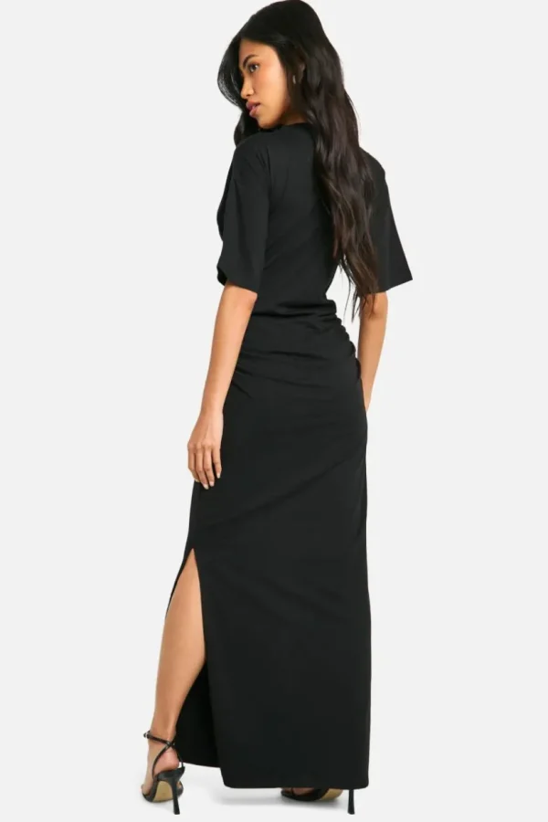 boohoo Ruched Side T-shirt Midaxi Dress | Women Shirts | Foundation