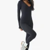 boohoo Seamless Sculpt Waist Plunge Long Sleeve Unitard | Women Shirts | Foundation