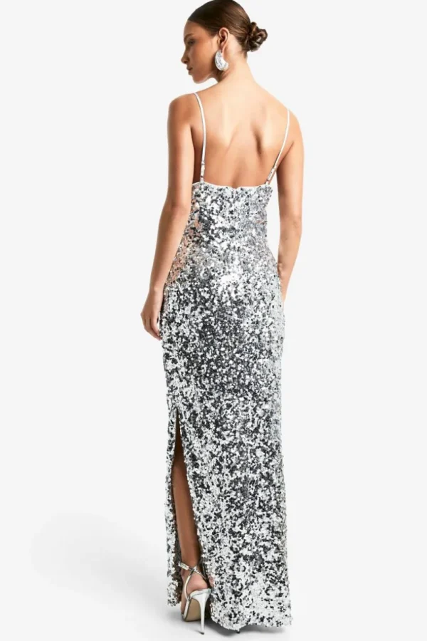 boohoo Sequin Cowl Neck Maxi Slip Dress | Women Shirts | Foundation