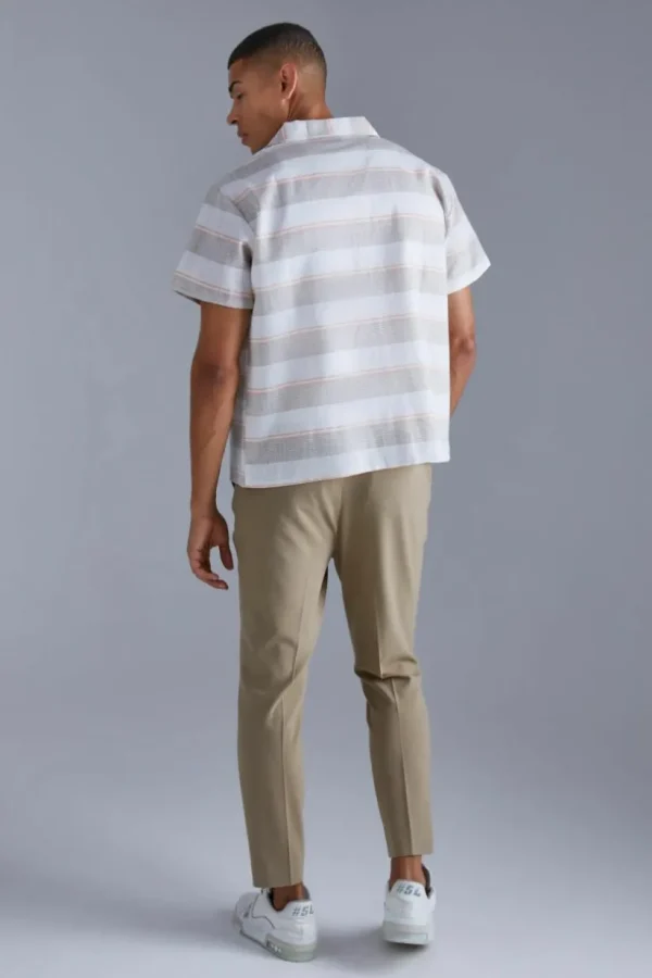 boohooMAN Short Sleeve Boxy Colour Pop Stripe Shirt | Shirts | Going Out Shirts