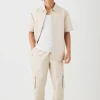 boohooMAN Short Sleeve Drop Shoulder Pu Overshirt & Cargo Trouser Set | Going Out | Sets & Coords