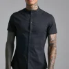 boohooMAN Short Sleeve Grandad Slim Fit Shirt | Shirts | Going Out Shirts