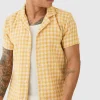 boohooMAN Short Sleeve Linen Look Houndstooth Shirt | Shirts | Going Out Shirts