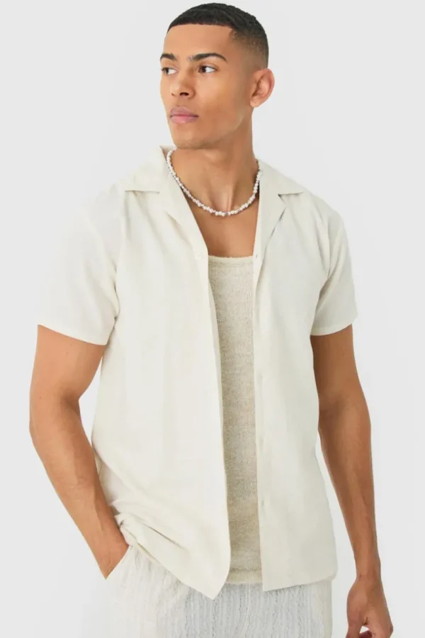 boohooMAN Short Sleeve Linen Shirt | Shirts | Going Out Shirts