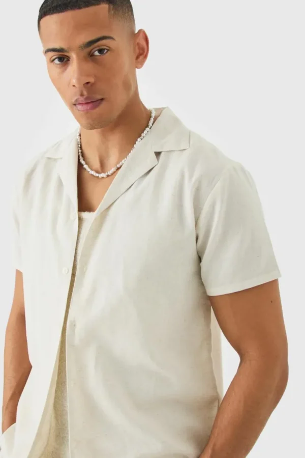 boohooMAN Short Sleeve Linen Shirt | Shirts | Going Out Shirts