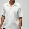 boohooMAN Short Sleeve Revere Oversized Pleated Shirt | Going Out | Shirts