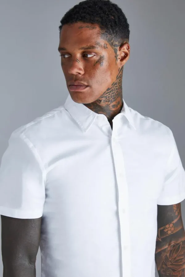 boohooMAN Short Sleeve Slim Shirt | Going Out Tops | Going Out