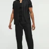 boohooMAN Short Sleeve Soft Twill Smart Shirt & Trouser Set | Going Out | Sets & Coords