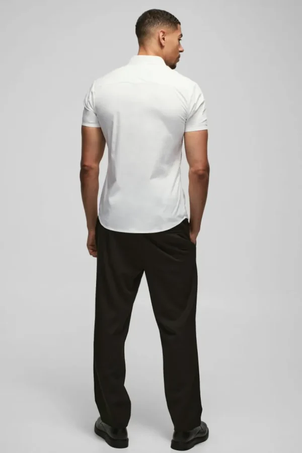 boohooMAN Short Sleeve Stretch Fit Shirt | Going Out | Shirts