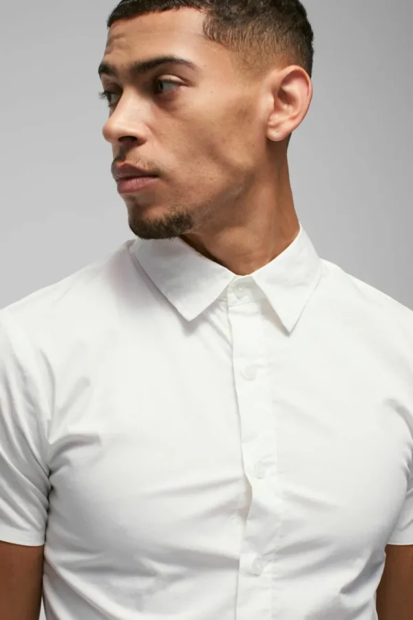 boohooMAN Short Sleeve Stretch Fit Shirt | Going Out | Shirts