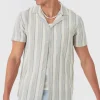 boohooMAN Short Sleeve Textured Tonal Stripe Shirt | Shirts | Going Out Shirts