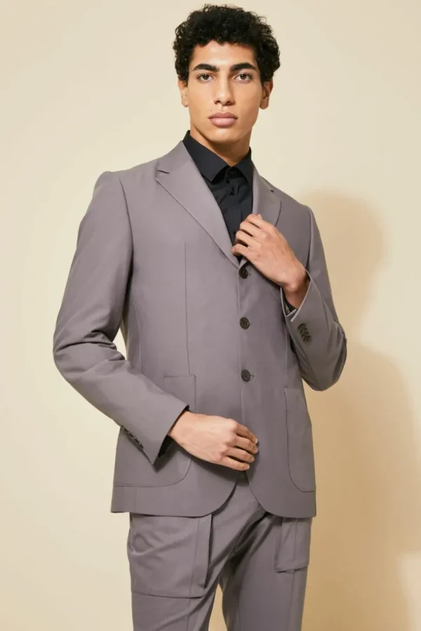 boohooMAN Single Breasted Patch Pocket Slim Suit Jacket | Suits & Tailoring | Suits & Tailoring