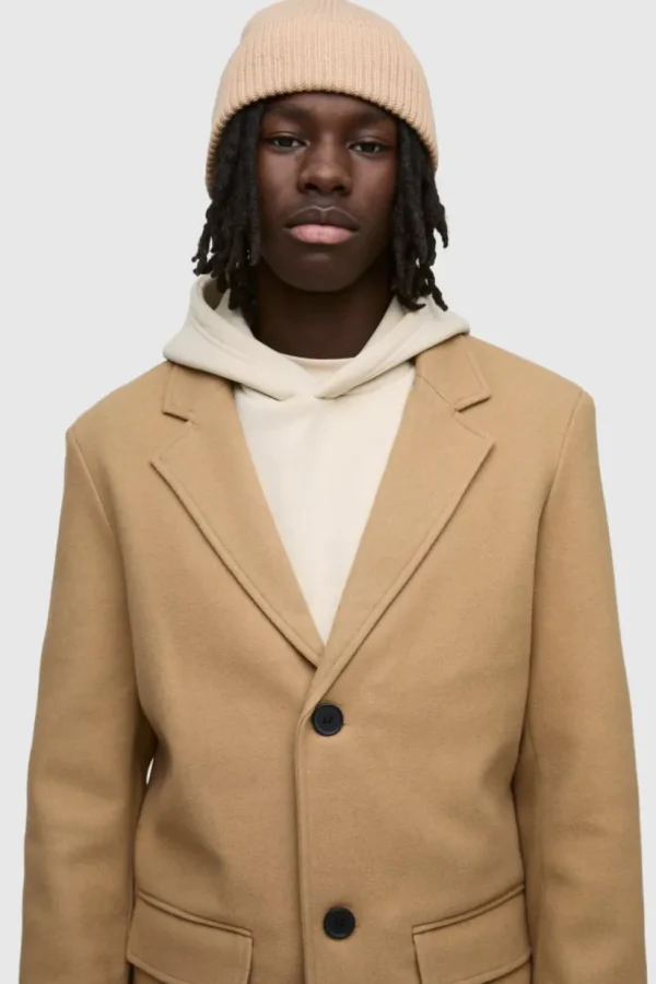 boohooMAN Single Breasted Wool Look Overcoat in | Going Out | Man