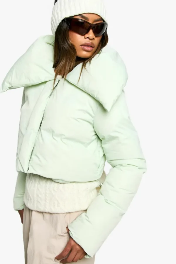 boohoo Ski Cropped Puffer Jacket | Women Shirts | Foundation