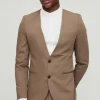 boohooMAN Skinny Fit Collarless Single Breasted Blazer | Suit Blazers | Suits & Tailoring