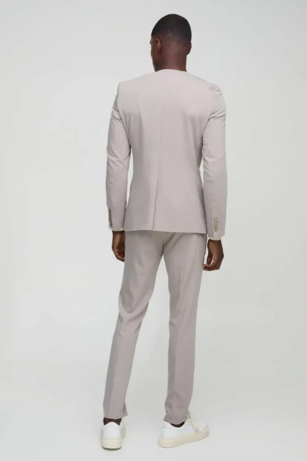 boohoo Skinny Fit Collarless Suit | Suits & Tailoring | Suits & Tailoring