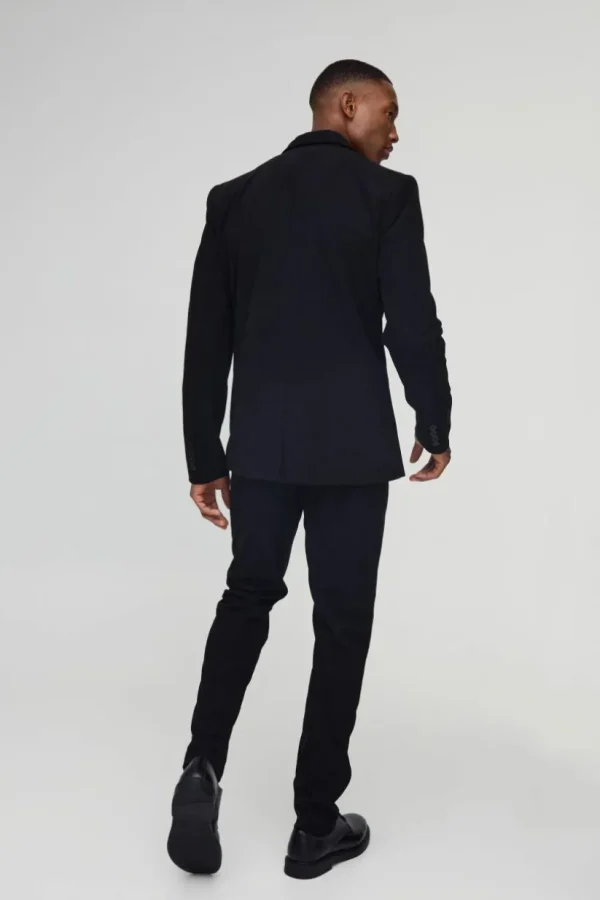 boohooMAN Skinny Fit Double Breasted Corduroy Blazer | Suit Blazers | Suits & Tailoring