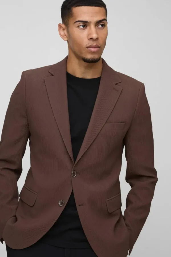 boohooMAN Skinny Fit Pleated Blazer | Suit Blazers | Suits & Tailoring