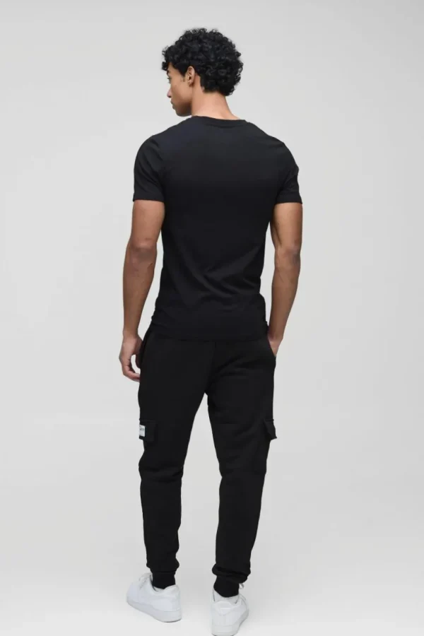 boohooMAN Skinny Fit Woven Tab Basic Cargo Jogger | Joggers