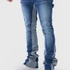 boohooMAN Skinny Flared Stacked Carpenter Gusset Jeans | Denim | Going Out Denim