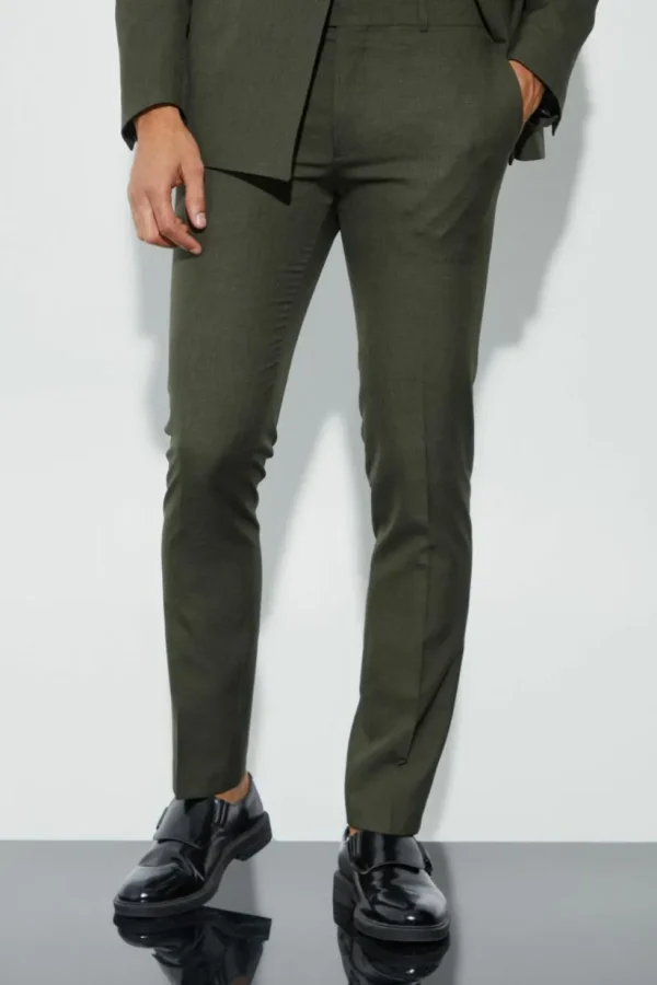 boohooMAN Skinny Micro Texture Suit Trousers | Suits & Tailoring | Suits & Tailoring