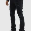 boohooMAN Skinny Stacked Distressed Ripped Jeans | Going Out | Denim