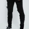 boohooMAN Skinny Stacked Distressed Ripped Jeans | Going Out | Jeans