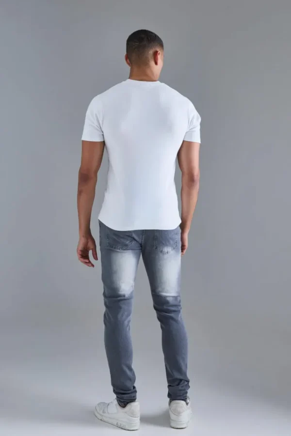 boohooMAN Skinny Stacked Distressed Ripped Jeans In | Going Out | Denim