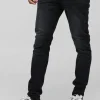 boohooMAN Skinny Stretch Acid Wash Applique Denim Jeans | Denim | Going Out Denim