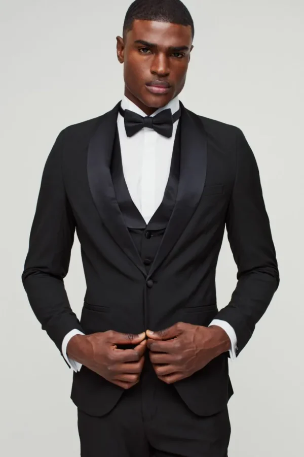 boohooMAN Skinny Tuxedo Single Breasted Suit Jacket | Suit Blazers | Going Out