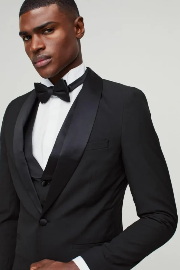 boohooMAN Skinny Tuxedo Single Breasted Suit Jacket | Suit Blazers | Going Out