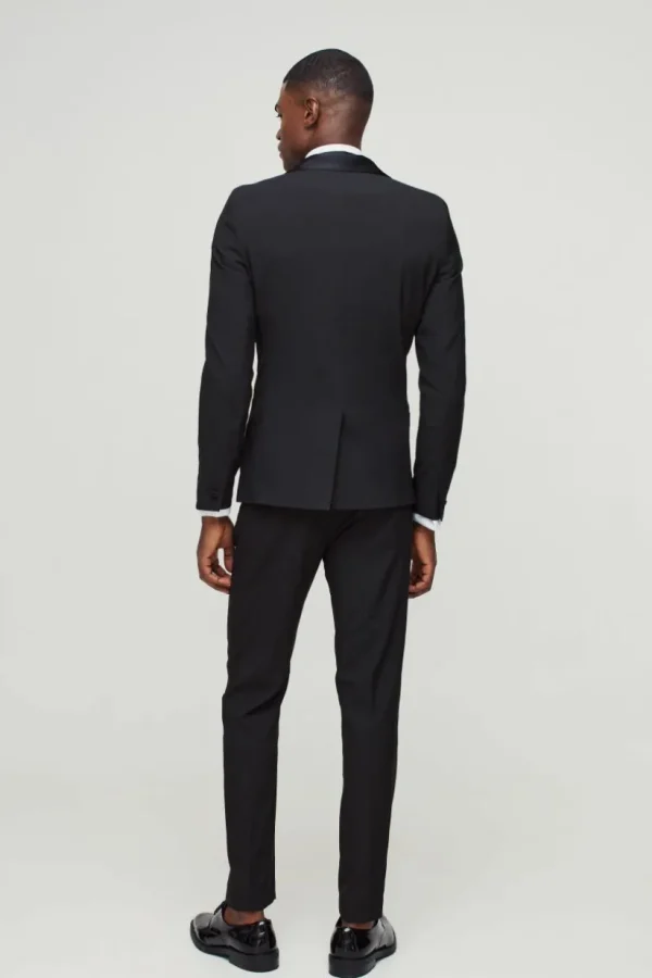 boohoo Skinny Tuxedo Three Piece Suit | Suits & Tailoring | Suits & Tailoring