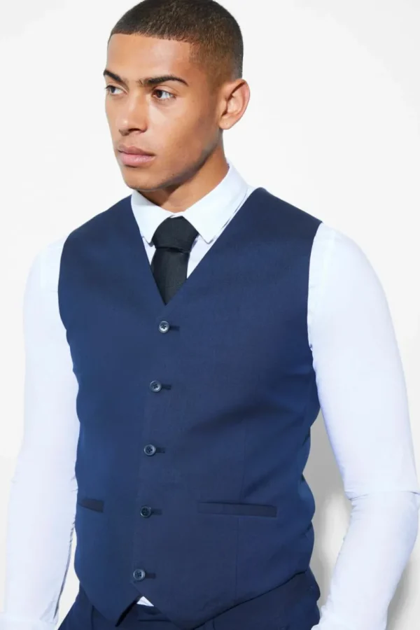 boohooMAN Skinny Waistcoat | Suits & Tailoring | Suits & Tailoring