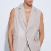 boohooMAN Sleeveless Pu Single Breasted Suit Jacket | Suits & Tailoring | Suits & Tailoring