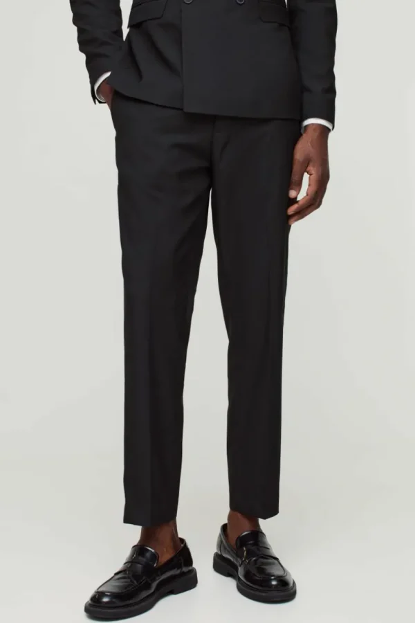 boohooMAN Slim Cropped Suit Trousers | Suits Trousers | Going Out Trousers