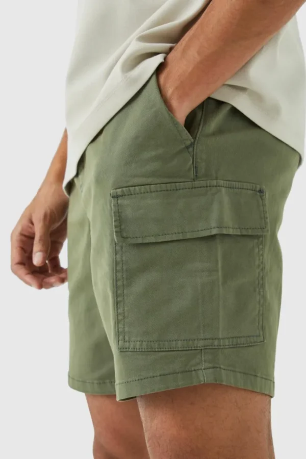 boohooMAN Slim Fit Elasticated Waist Cargo Shorts | Shorts