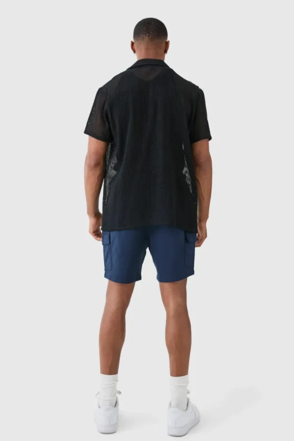 boohooMAN Slim Fit Elasticated Waist Cargo Shorts | Shorts