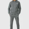 boohooMAN Slim Fit Official Zip Through Mesh Panelled Hooded Tracksuit | Tracksuits