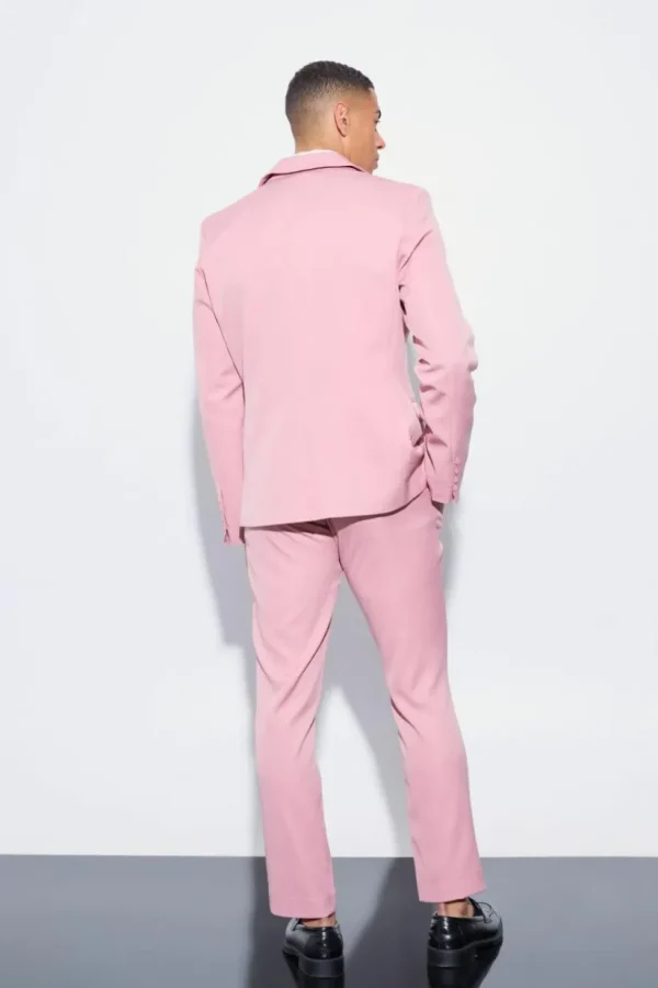 boohoo Slim Fit Pink Suit | Sets & Coords