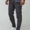 boohooMAN Slim Fit Strap Detail Cargo Trouser | Cargo Trousers