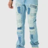 boohooMAN Slim Flared Stacked Rip & Repair Stitch Jeans | Denim | Going Out Denim