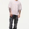 boohooMAN Slim Rigid Flare Overdyed Distressed Cargo Jeans | Trousers | Denim