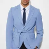 boohooMAN Slim Single Breasted Blazer With Belt | Suits & Tailoring | Suits & Tailoring