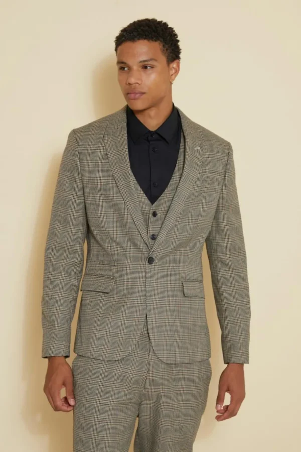 boohooMAN Slim Single Breasted Check Suit Jacket | Suits & Tailoring | Suits & Tailoring