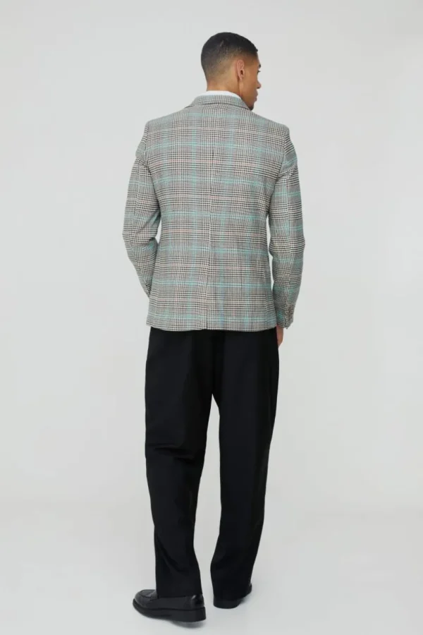 boohooMAN Slim Single Breasted Check Suit Jacket | Suits & Tailoring | Suits & Tailoring