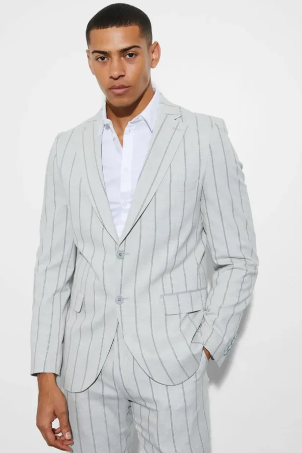 boohoo Slim Striped Suit | Sets & Coords | Suits & Tailoring