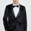 boohooMAN Slim Velvet and Satin Lapel Suit Jacket | Suits & Tailoring | Suits & Tailoring