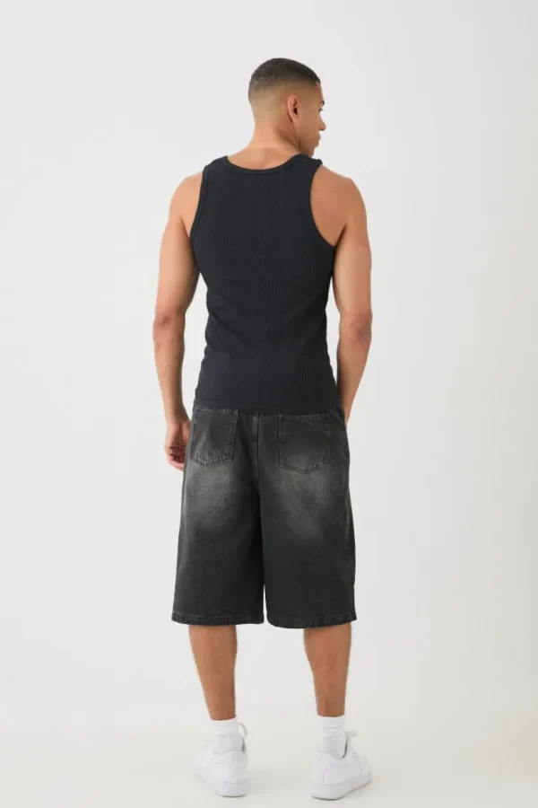 boohooMAN Slim Waffle Vest | Going Out | T-Shirts