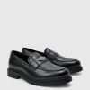 boohooMAN Slip On Loafer With Man Branding In | Footwear